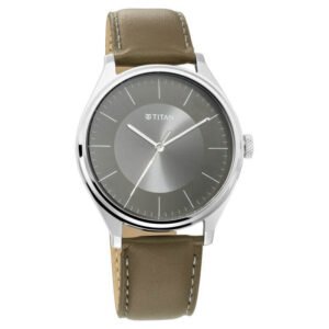 Titan Urban Edge Lustrous Olive Dial Leather Watch (NP1802SL08)